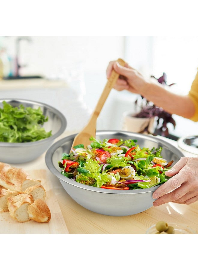 جريت كريدينشالز مجموعة من وعاءين للخلط من Great Credentials، سعة 8 كوارت، من الفولاذ المقاوم للصدأ، للطهاة المحترفين، للمطابخ التجارية، قطر 13.25 بوصة، قاعدة مسطحة - Image 4