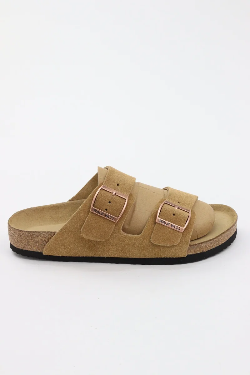Walk Well Walk Well Genuine Suede Leather Slides