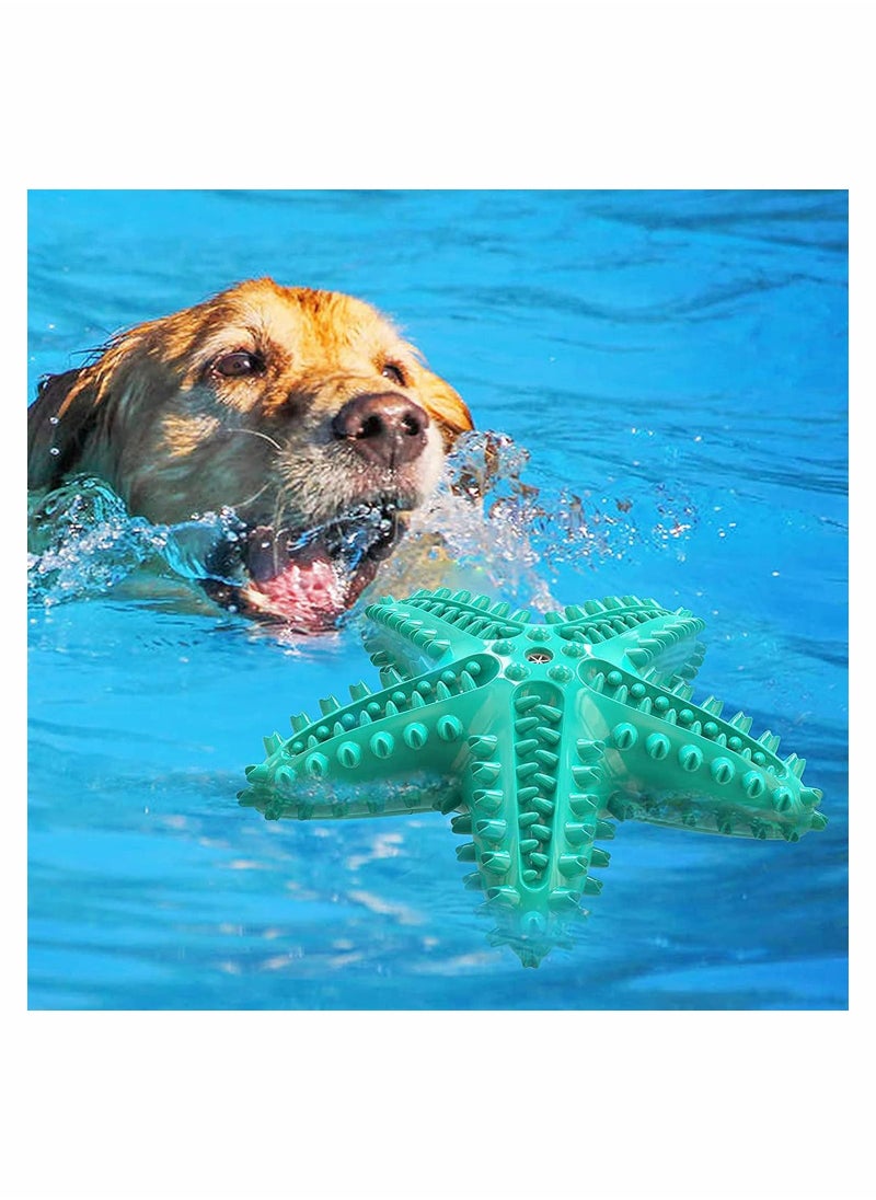 Dog Toys, Chew Toys Squeaky Star Shape Floatable Durable Interactive Toothbrush for Medium and Puppy Dogs, Made with Non-Toxic TPR (Lake Blue)