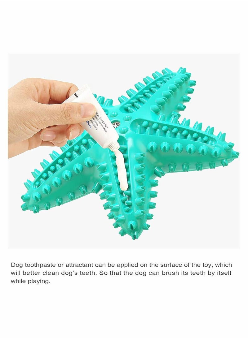 Dog Toys, Chew Toys Squeaky Star Shape Floatable Durable Interactive Toothbrush for Medium and Puppy Dogs, Made with Non-Toxic TPR (Lake Blue)