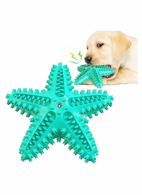 Dog Toys, Chew Toys Squeaky Star Shape Floatable Durable Interactive Toothbrush for Medium and Puppy Dogs, Made with Non-Toxic TPR (Lake Blue)
