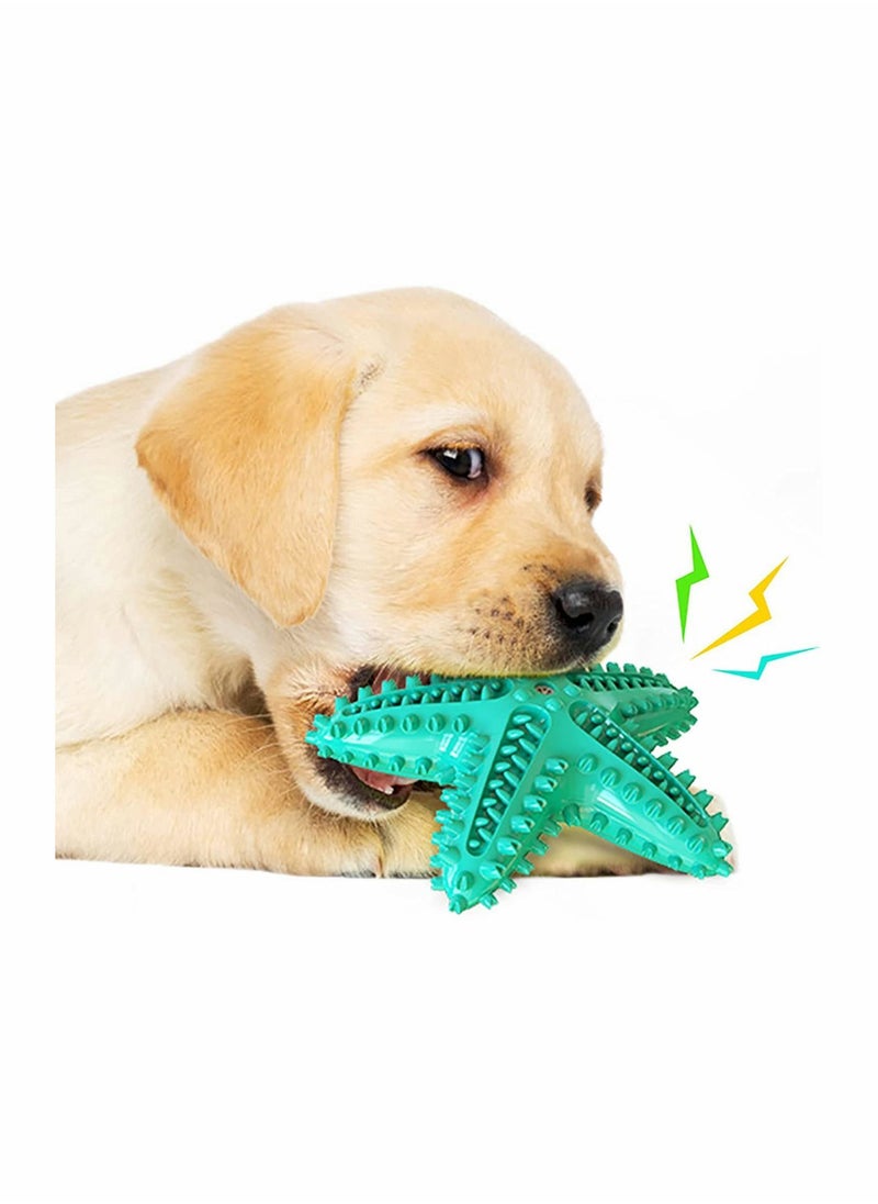 Dog Toys, Chew Toys Squeaky Star Shape Floatable Durable Interactive Toothbrush for Medium and Puppy Dogs, Made with Non-Toxic TPR (Lake Blue)