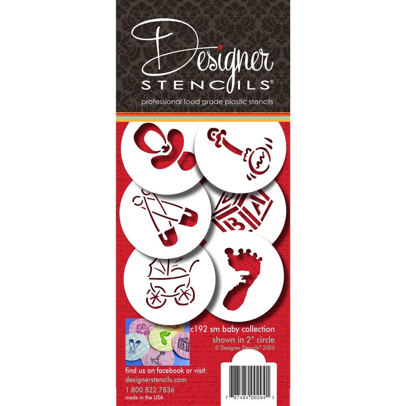 Designer Stencils Baby CandyCookie Stencils Small BeigeSemiTransparent