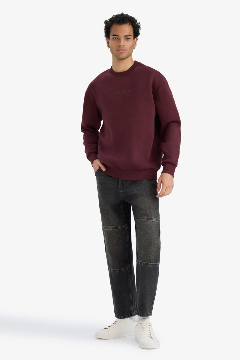 DeFacto Red Man Boxy Fit Printed Long Sleeve Sweatshirt Casual - Image 2