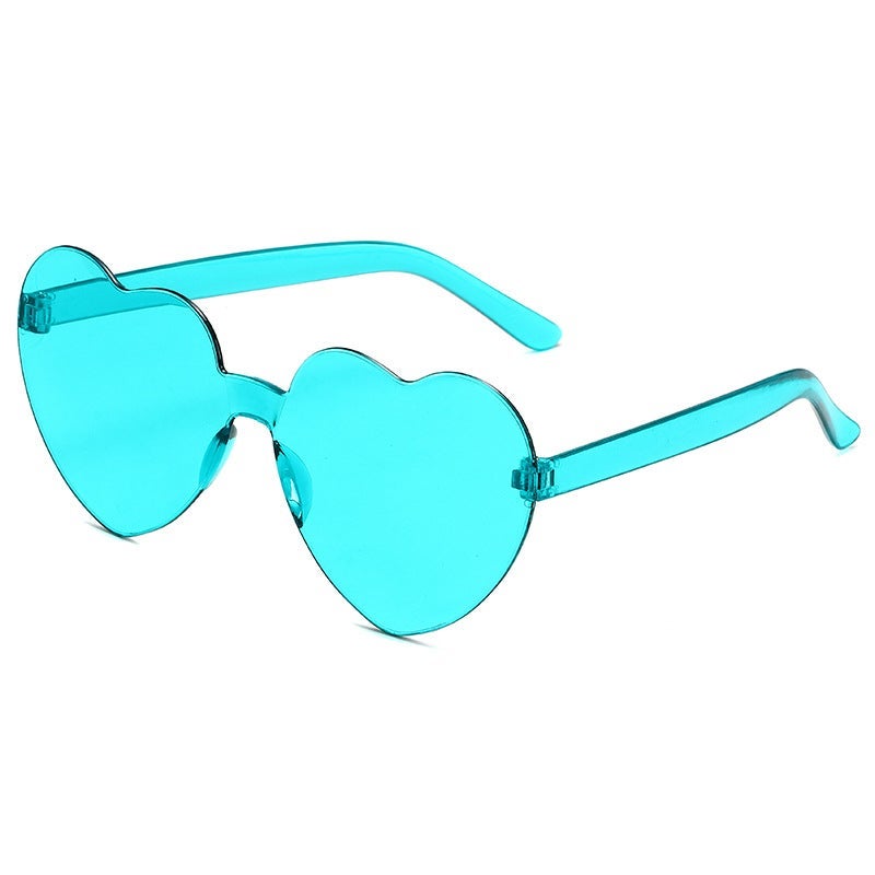 Transparent Jelly Color Love Sunglasses Men'S And Women'S Peach Heart Sunglasses Heart-Shaped Conjoined Love Sunglasses - Image 4