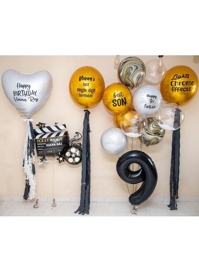 Atpata Funky Black Number Foil Balloons for Numeric Milestone Parties (40 INCH, 9) - Image 3