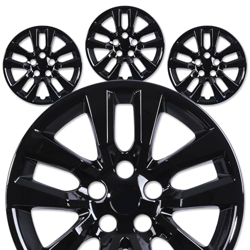 AUTOFREE 16” Hubcaps, Fit for 2013-2018 Nissan Altima Sedan, Set of 4 Black Lacquer Finish Wheel Rim Covers, Durable PP Material, Easy Snap-On Installation, 16 Inch Black Lacquer 4-Pack - Image 1