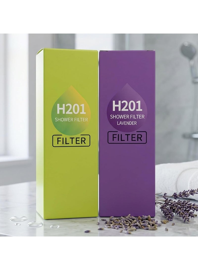 H201 Relax & Refresh Bundle Shower Filter – Lavender & Pine Forest Shower Filter Set to Purify Water and Reduce Chlorine and Impurities - Image 5