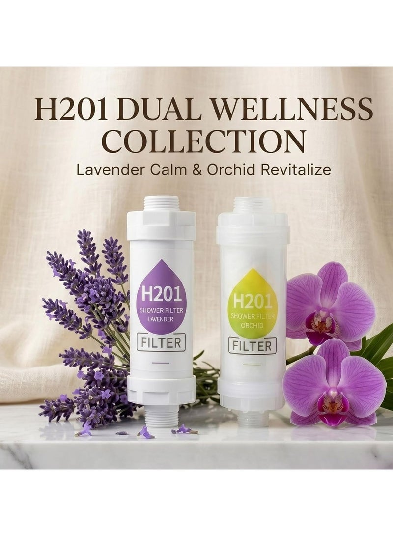 H201 Relax & Refresh Bundle Shower Filter – Lavender & Pine Forest Shower Filter Set to Purify Water and Reduce Chlorine and Impurities - Image 4