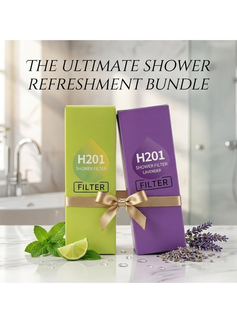 H201 Relax & Refresh Bundle Shower Filter – Lavender & Pine Forest Shower Filter Set to Purify Water and Reduce Chlorine and Impurities - Image 3