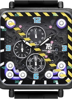 T5 T5 Men's Chronograph Square Dial Silicone Strap Watch  - Image 3