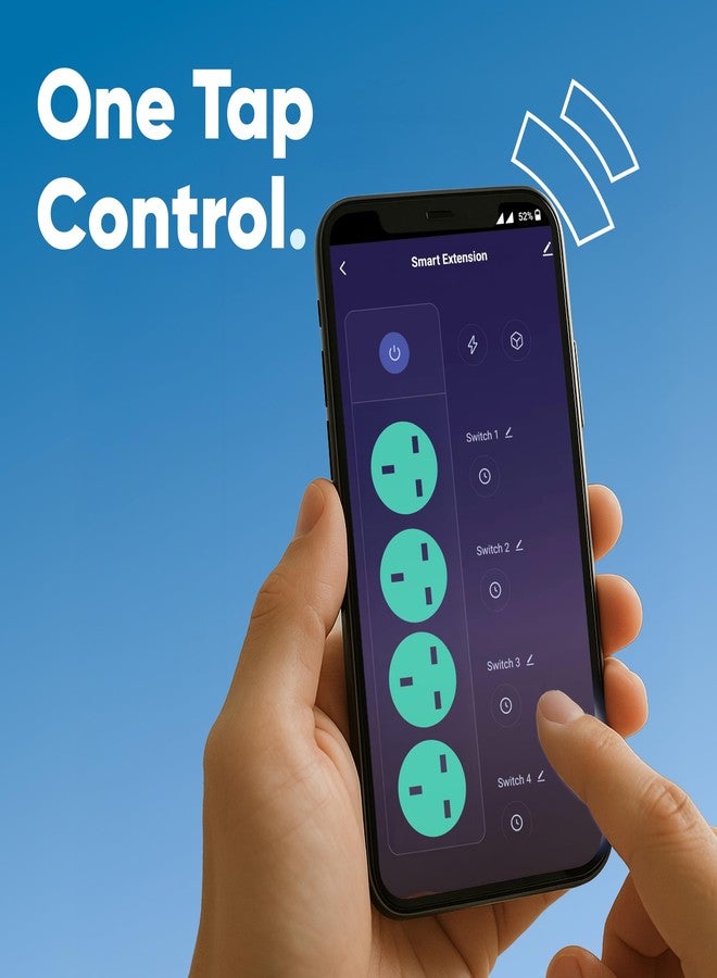 AZIOT 4 Socket Smart Extension - WiFi/Bluetooth, Power Monitoring, Individual Control, Made in India, Timer Function, Works with Google Home and Amazon Alexa - Image 2