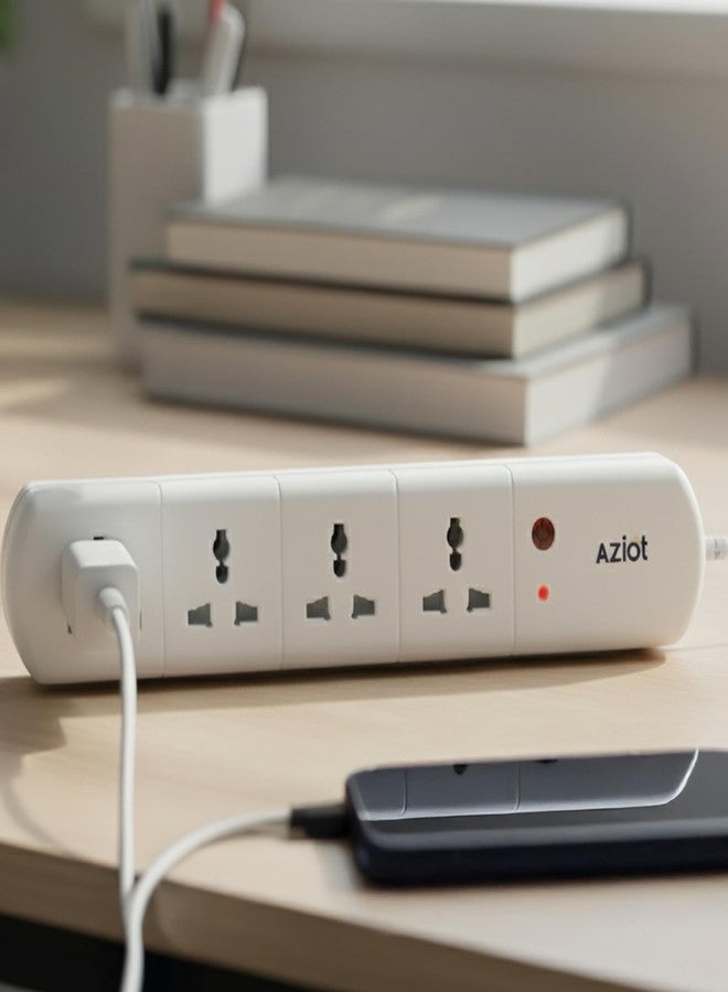 AZIOT 4 Socket Smart Extension - WiFi/Bluetooth, Power Monitoring, Individual Control, Made in India, Timer Function, Works with Google Home and Amazon Alexa - Image 3