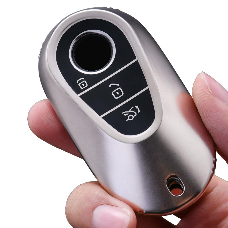 OATSBASF Car Key Case for Mercedes Benz, Key Case Cover for Mercedes Benz C S Class W206 W223 2020UP, Key Case Protective Accessory (Q-Grey) - Image 2