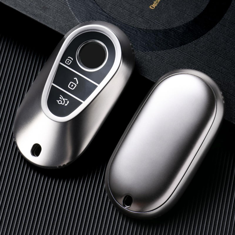 OATSBASF Car Key Case for Mercedes Benz, Key Case Cover for Mercedes Benz C S Class W206 W223 2020UP, Key Case Protective Accessory (Q-Grey) - Image 1