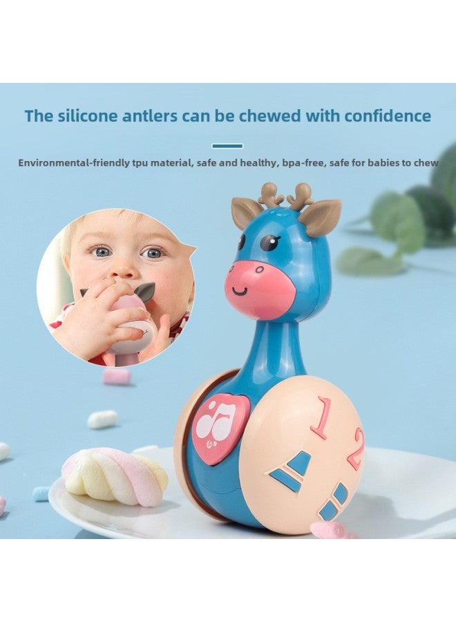Sliding Fawn Tumbler Baby Soothing Puzzle Early Education 0-3 Years Old Baby Crawling Guide Enlightenment Children's Toys-Color:Green Dinosaur Sliding Tumbler  - Image 4