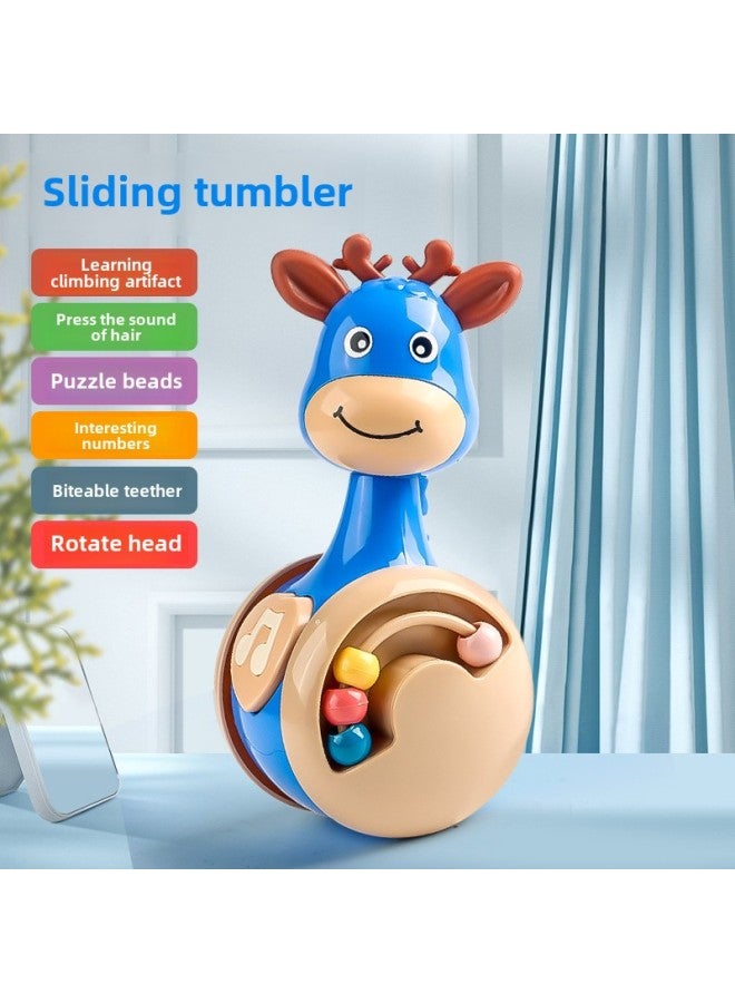 Sliding Fawn Tumbler Baby Soothing Puzzle Early Education 0-3 Years Old Baby Crawling Guide Enlightenment Children's Toys-Color:Green Dinosaur Sliding Tumbler  - Image 2