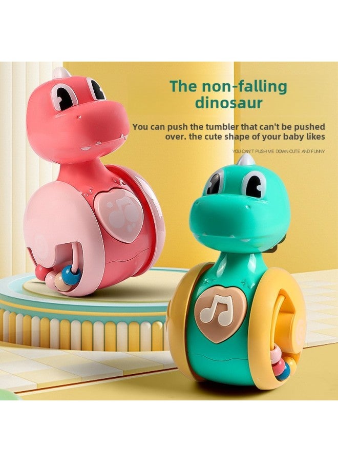 Sliding Fawn Tumbler Baby Soothing Puzzle Early Education 0-3 Years Old Baby Crawling Guide Enlightenment Children's Toys-Color:Green Dinosaur Sliding Tumbler  - Image 3