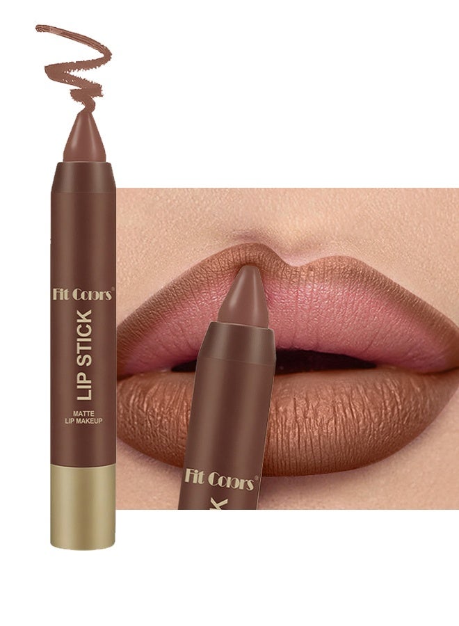 Fit Colors Matte Lipstick Matte Lip Makeup Crayon for Women, Soft Nude 24 Hour Lipstick Lip Liner Pencil, Neutral lip stick long lasting waterproof, Vegan & Cruelty-Free #02 - Image 1