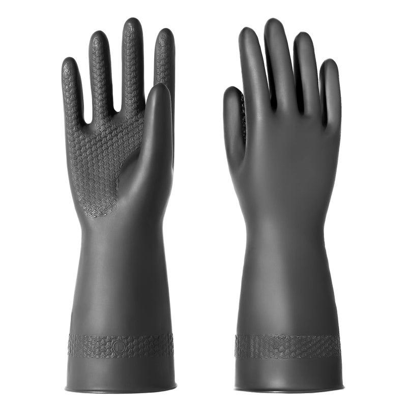 ROYAKI Chemical Resistant Latex Gloves,Cleaning Protective Safety Work Heavy Duty Rubber Gloves,12.6", 1 Pair Size Large - Image 1