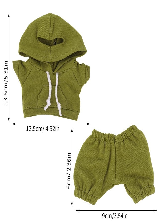Penitue Doll Clothes Set, 17cm/6.7in Dolls Outfit Casual Style Hoodie & Pants Costume Stylish Cute Clothing Accessories for Collectors Decoration & Display (Green) - Image 2