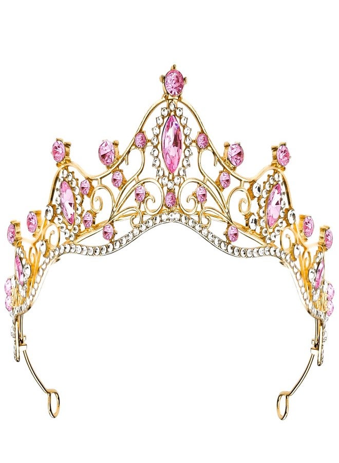 Arvintas Pink Tiaras for Women Princess Crown Headband, Crystal Tiaras Birthday Crown Wedding Rhinestones Princess Party Headbands Hair Accessories for Women and Girls - Image 1