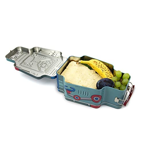 Suck UK Tin Robot Lunch Bag - Kids Lunch Box - Food Storage Tin - Boys Lunchbox - Retro Bag Kids - Packed Lunchbox - Bento Boxes For Adult - Food Container With Carry Handle - Snack Metal Boxes - Image 3