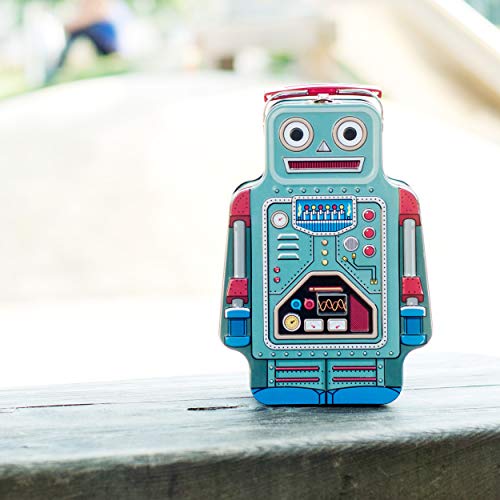Suck UK Tin Robot Lunch Bag - Kids Lunch Box - Food Storage Tin - Boys Lunchbox - Retro Bag Kids - Packed Lunchbox - Bento Boxes For Adult - Food Container With Carry Handle - Snack Metal Boxes - Image 2