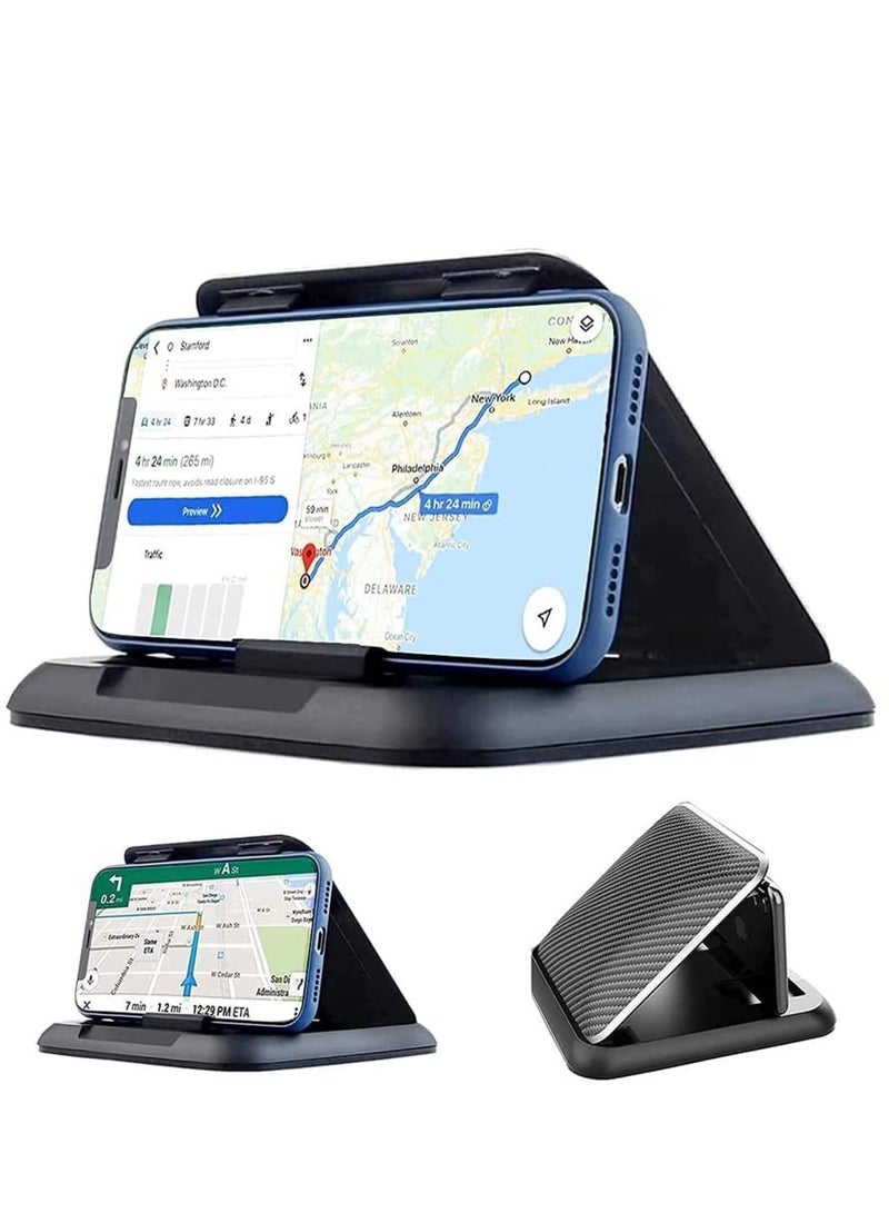 Car Phone Holder, Mount, Silicone Mat, Anti-Slip Desk for All Kinds of Dashboard Center Console Mount Compatible with iPhone/ Android Devices - Image 1