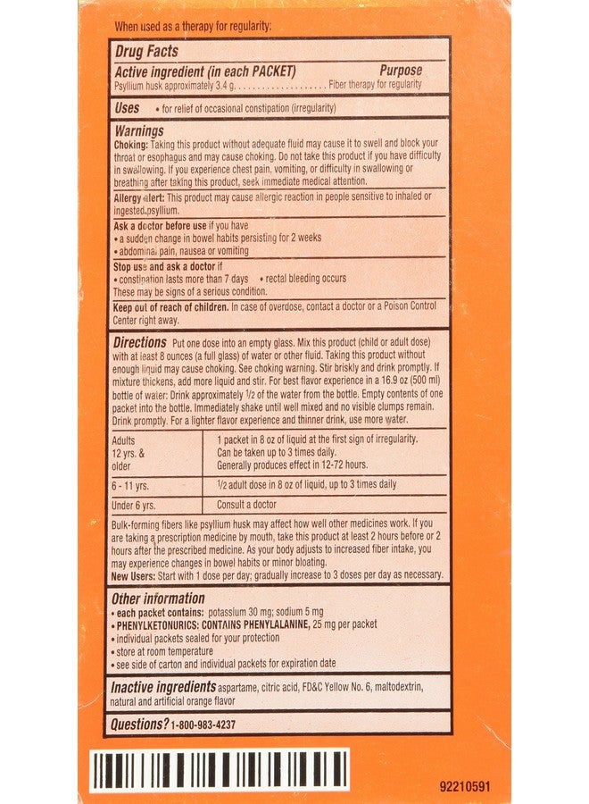 Metamucil Fiber Singles Smooth Texture Sugar Free Orange -- 30 Packets - Image 3