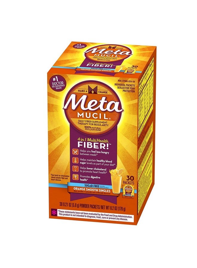 Metamucil Fiber Singles Smooth Texture Sugar Free Orange -- 30 Packets - Image 1
