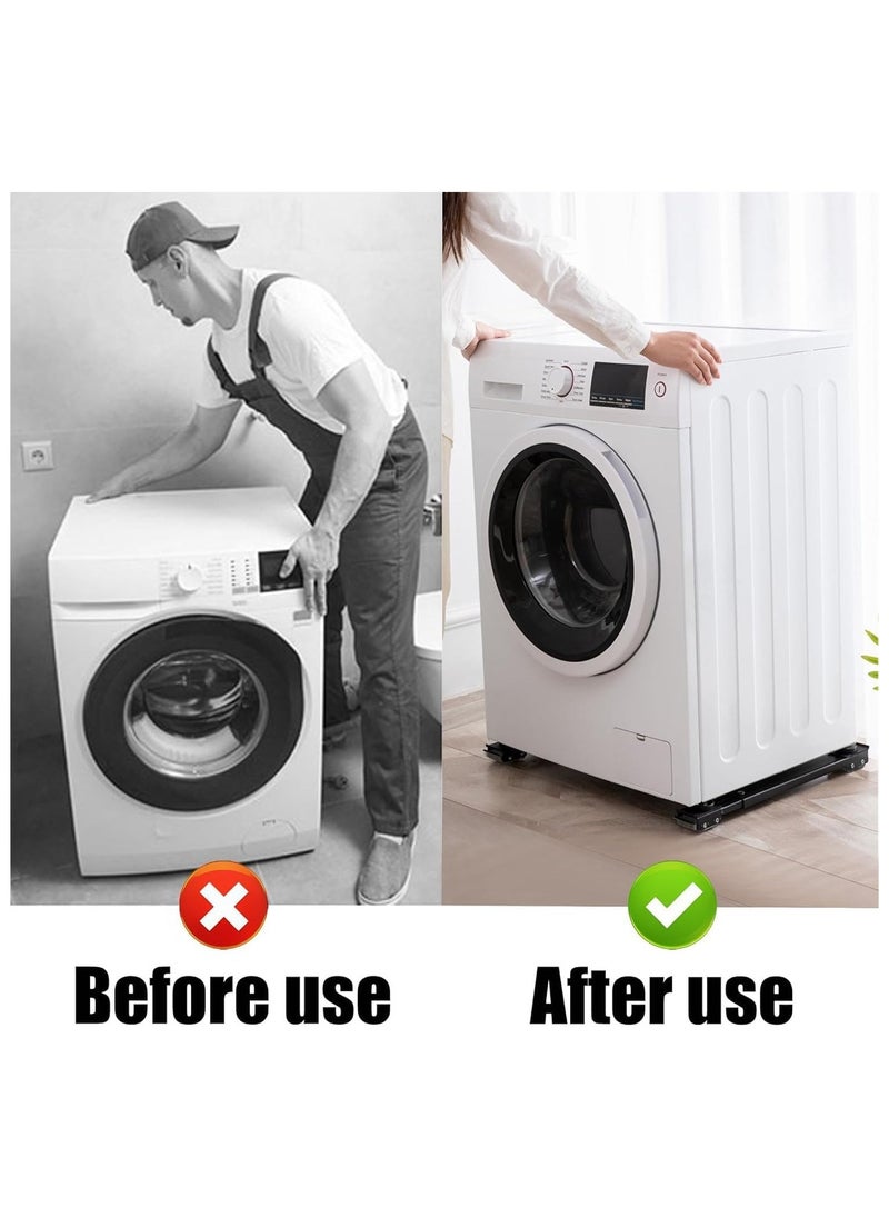 Heavy Duty Furniture Appliances Rollers, Extensible Washing Machine Base Mobile Wheels for Refrigerators, Dryers, Dishwashers and Other Heavy Objects, Max Load 1100 lb, Non-Slip, White - Image 5