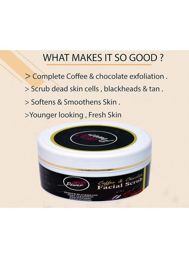 INDOPOWER Chocolate & Coffee Moisturizing Face Scrub for Gentle Exfoliation | Tan Removal & For Glowing Skin | Face Scrub for Women & Men (Pack of 3) - Image 2
