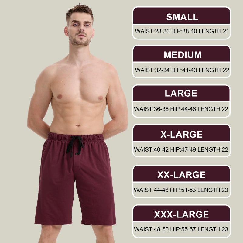 BAMBOO COOL Men's Pajama Bottoms Short Pants Lounge Sleep wear Sleeping Pajamas Athletic Run Workout Gym Active Shorts 2 Pack - Image 4