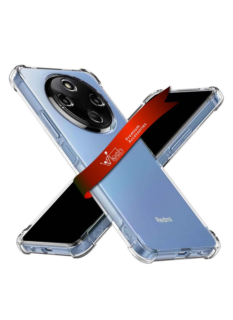 Wtech Xiaomi Redmi 14C 4G 2024  / Xiaomi Redmi 14R 5G 2024 / Xiaomi Redmi A4 5G 2024 TPU Bumper Corners with Hard PC Case Cover - Clear  - Image 1