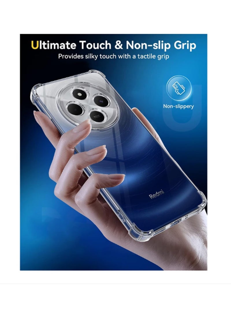 Wtech Xiaomi Redmi 14C 4G 2024  / Xiaomi Redmi 14R 5G 2024 / Xiaomi Redmi A4 5G 2024 TPU Bumper Corners with Hard PC Case Cover - Clear  - Image 2