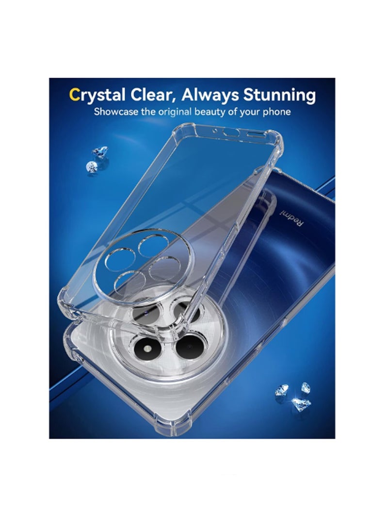 Wtech Xiaomi Redmi 14C 4G 2024  / Xiaomi Redmi 14R 5G 2024 / Xiaomi Redmi A4 5G 2024 TPU Bumper Corners with Hard PC Case Cover - Clear  - Image 3