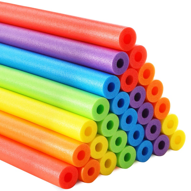 Sratte 30 Pcs Pool Noodles Bulk Jumbo DIY Decorations Heavy Duty Large Foam Swim Water Foam Hollow Noodles for Swimming Floating Craft ProjectsMulti Color39 Inch 236 Inch - Image 2