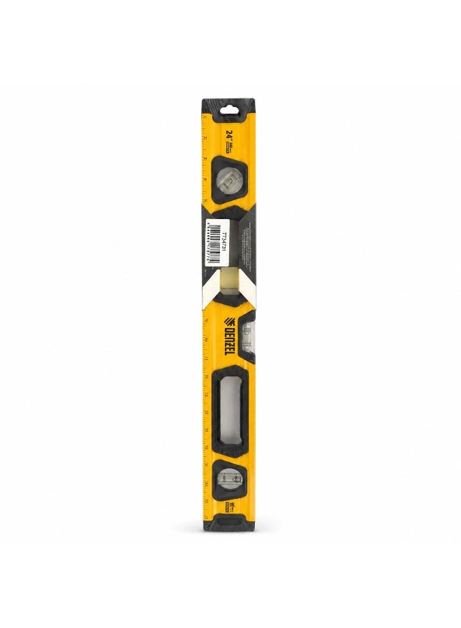 DENZEL Box Level 24 Inch / 600mm Magnetic Spirit Level With Ruler, Heavy Duty Aluminium Bubble Level Tool For Construction, Carpentry, Wall Mounting, Tile Work And DIY - Image 1