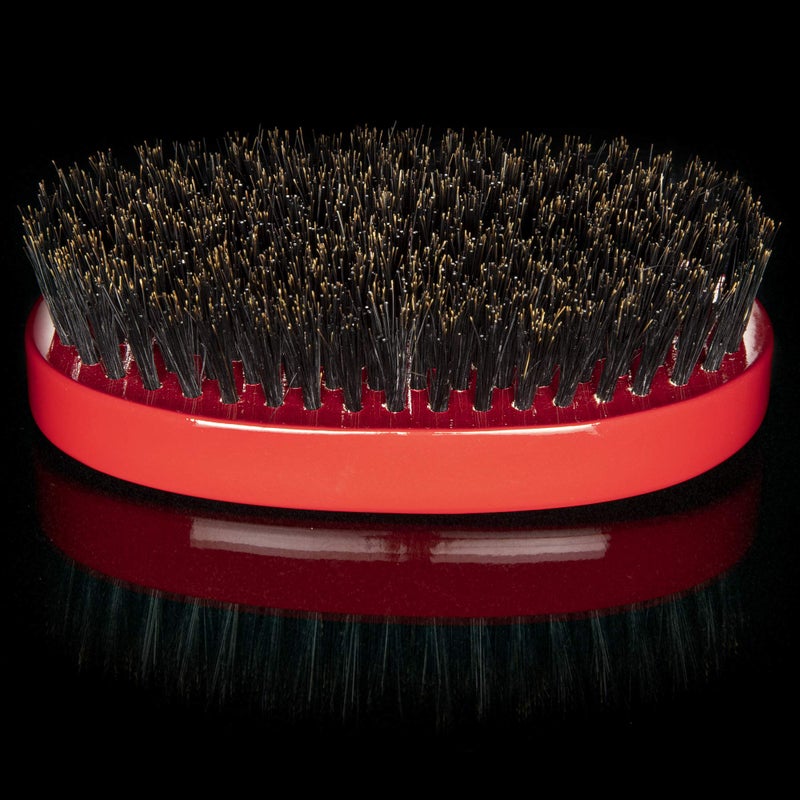 TORINO PRO WAVE BRUSHES BY BRUSH KING Torino Pro Wave Brush - Medium Hard Oval Palm/Military Bristle Brush - 360 Waves - Red - Image 3