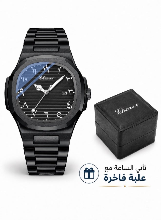 Chenxi Men’s Quartz Wrist Watch with Luxury Modern Design, Water Resistant, Scratch-Resistant Glass, Full Stainless Steel with Elegant Box - Image 1