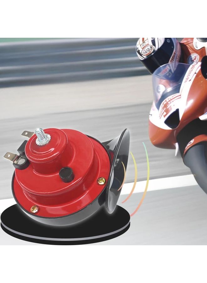 Super Loud 12V Electric Snail Train Horn 2pcs Red for Car Truck Motorcycle Boat - Image 1