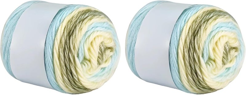 2 Pcs Gradient Cake Ombre Yarn for Crocheting, 3.5 Fl Oz/100 G, 4.7X3.5X3.1 in, DIY Knitting, Weaving, and Crochet Projects - Image 1