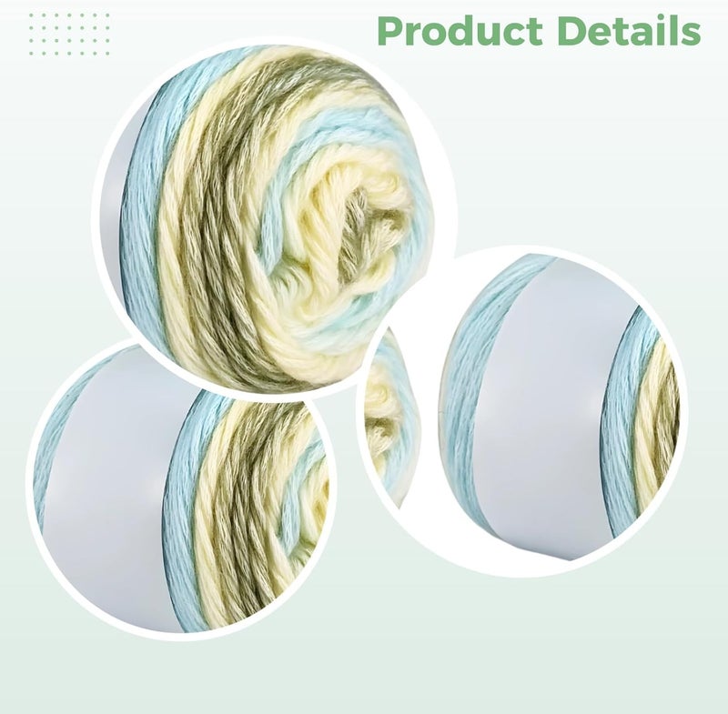 2 Pcs Gradient Cake Ombre Yarn for Crocheting, 3.5 Fl Oz/100 G, 4.7X3.5X3.1 in, DIY Knitting, Weaving, and Crochet Projects - Image 4