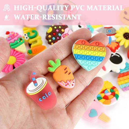MAYCREATE 30Pcs Clog Slippers Charms Assorted Cartoon Clog Slipper Charms For Girls Rubber Charms For Clogs Slipper Casual Clogs Decoration Charms Fashion Clogs Charms, Black - Image 3