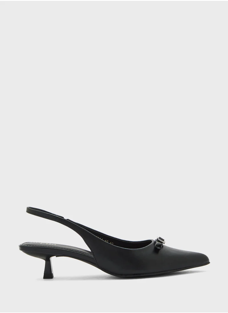 ايلا Bow Detail Sling Back Pump