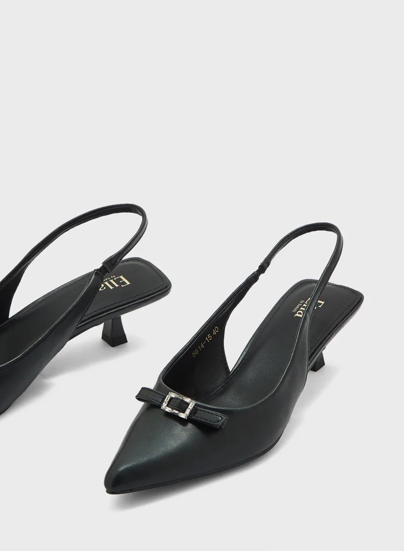 ELLA Bow Detail Sling Back Pump