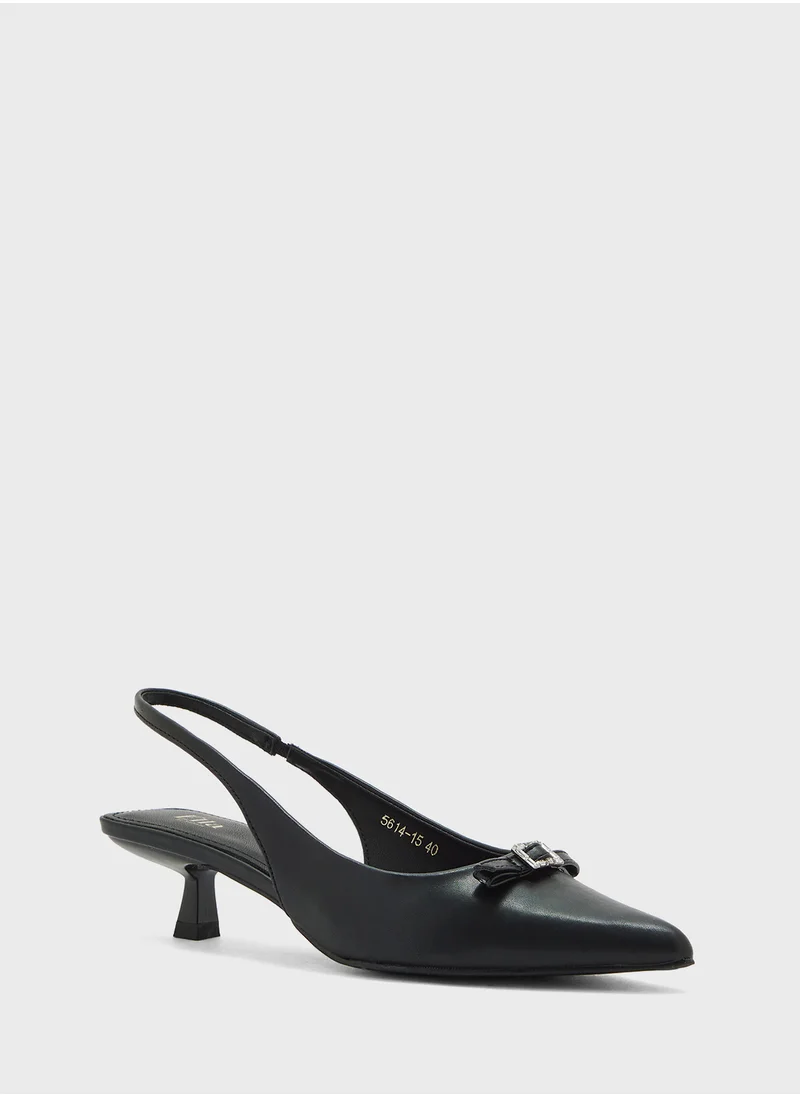 ELLA Bow Detail Sling Back Pump