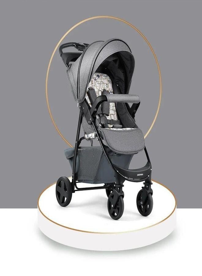 Lightweight Baby Stroller, Mini Travel Stroller, One-Hand Foldable, Five Point Harness, Birth to 3 Years with Storage Basket, Removable and Washable, Adjustable Canopy Great for Airplane,