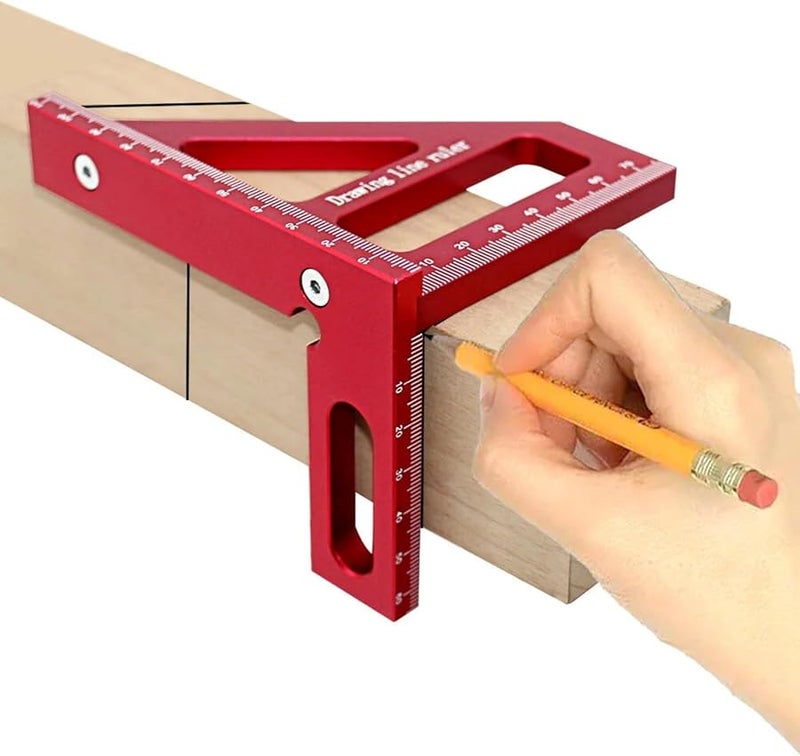 Multifunctional Alloy Triangle Ruler 45 90 Degree Angle Measuring Tool Size 2 - Image 5